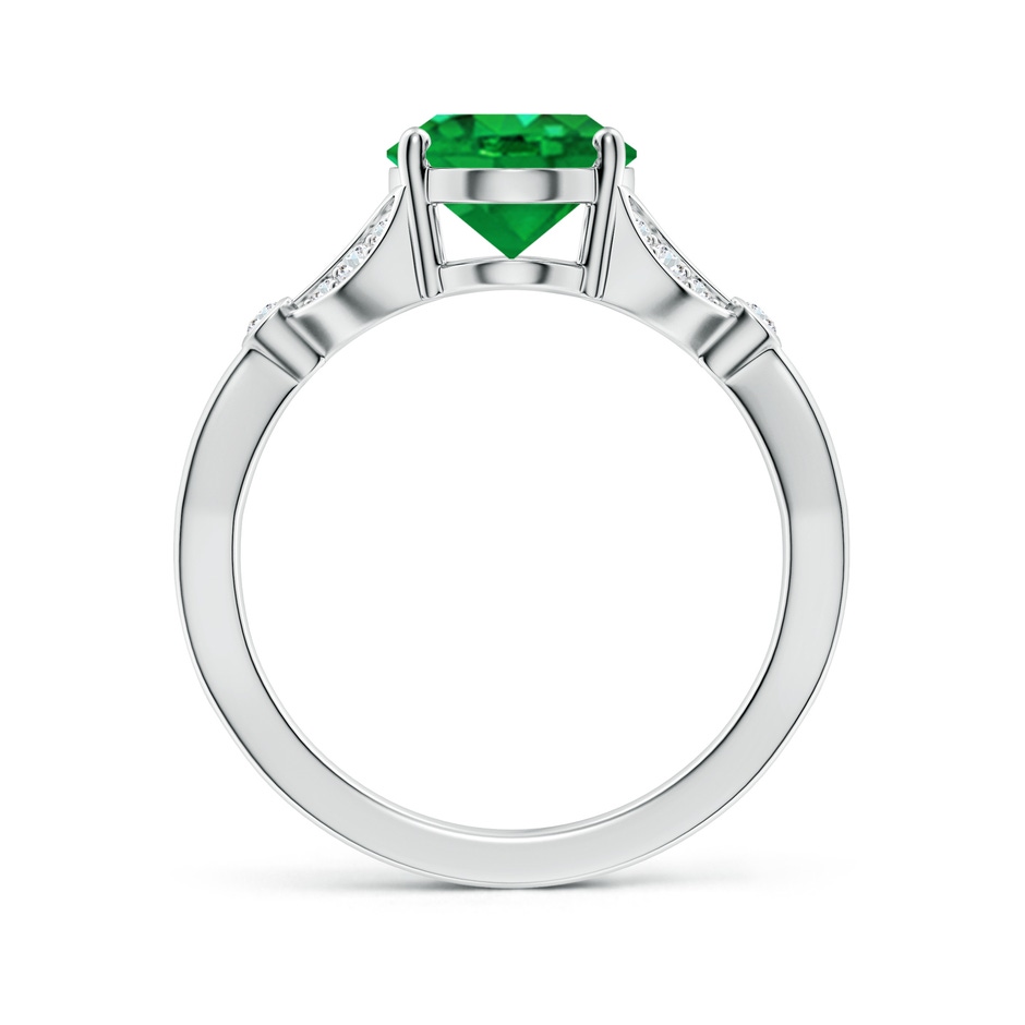 10x8mm AAA Nature-Inspired Oval Emerald Engagement Ring with Leaf Motifs in P950 Platinum side 199