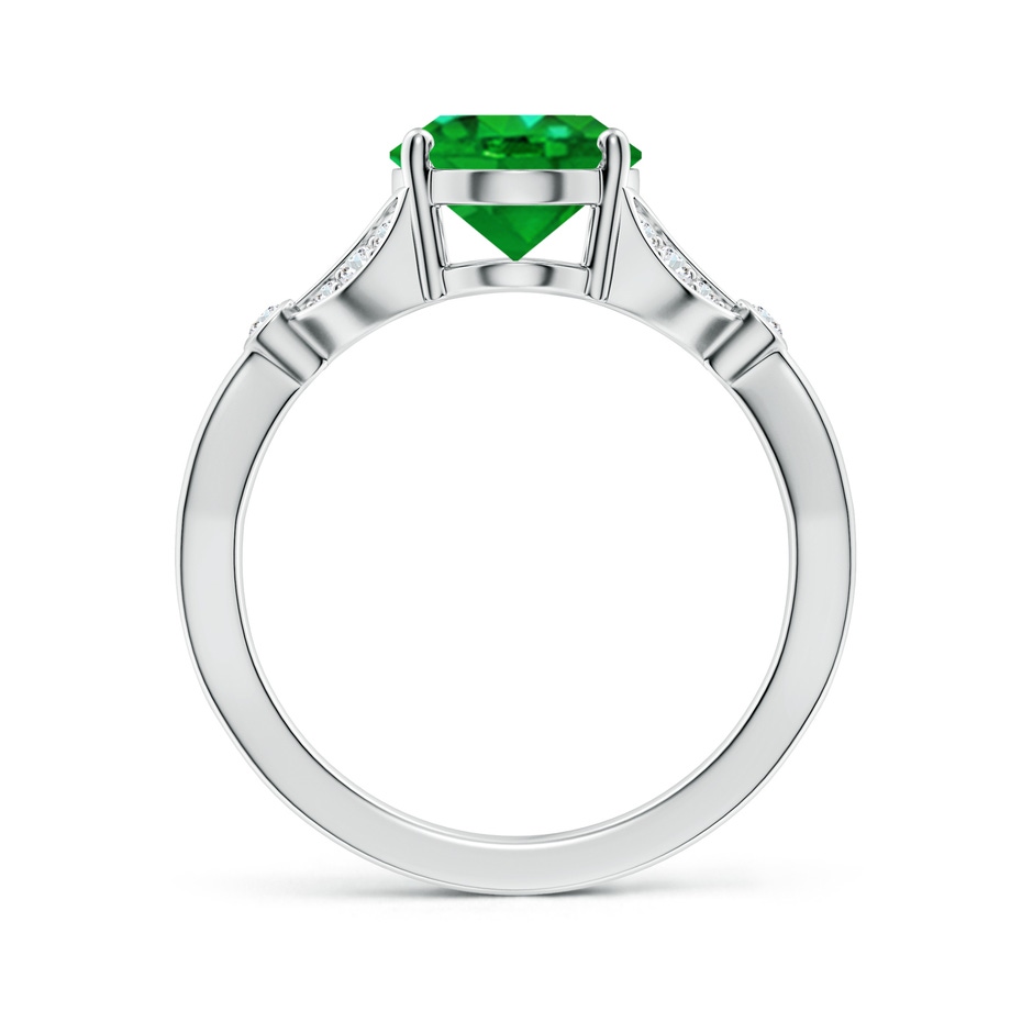 10x8mm AAAA Nature-Inspired Oval Emerald Engagement Ring with Leaf Motifs in P950 Platinum side 199