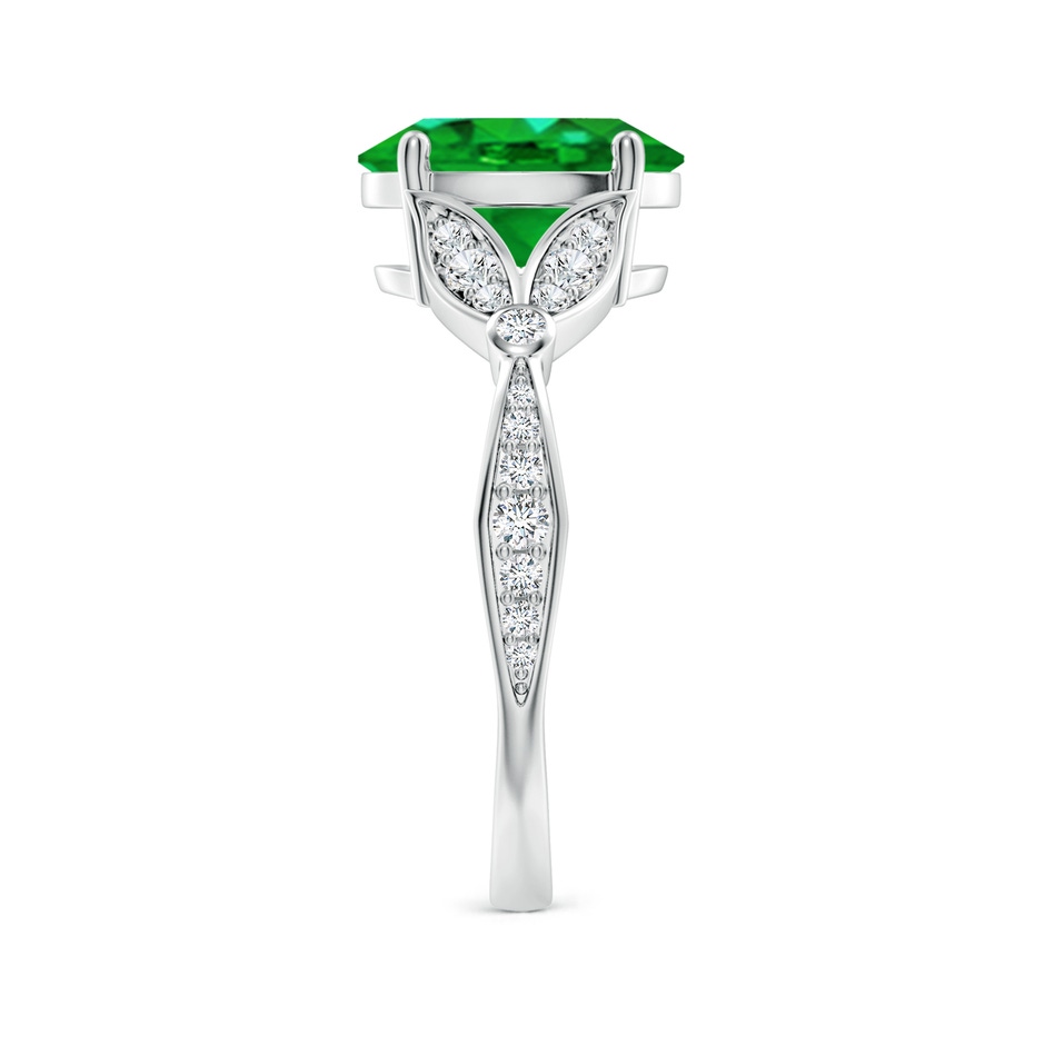 10x8mm AAAA Nature-Inspired Oval Emerald Engagement Ring with Leaf Motifs in P950 Platinum side 299