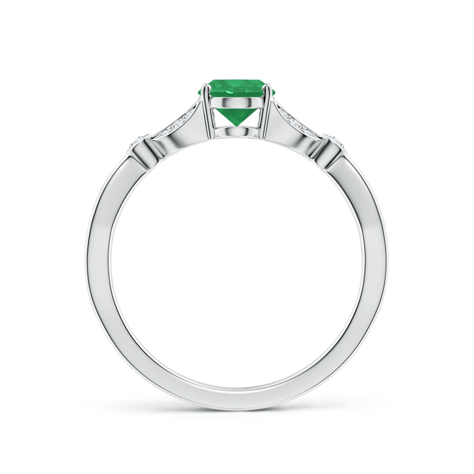7x5mm A Nature-Inspired Oval Emerald Engagement Ring with Leaf Motifs in P950 Platinum side 199