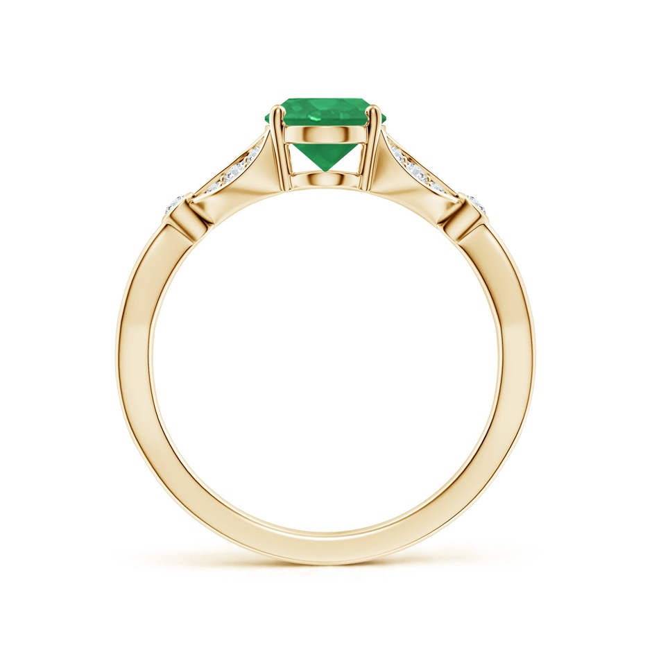 8x6mm A Nature-Inspired Oval Emerald Engagement Ring with Leaf Motifs in Yellow Gold side 199