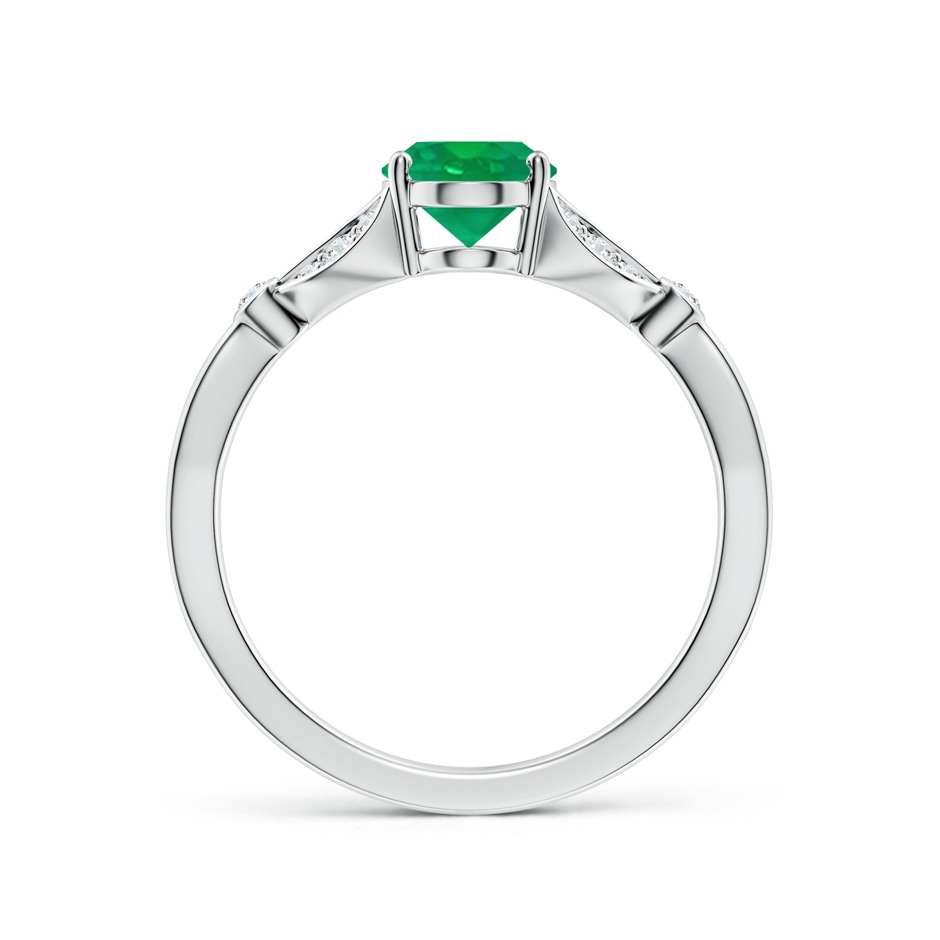 8x6mm AA Nature-Inspired Oval Emerald Engagement Ring with Leaf Motifs in P950 Platinum side 199