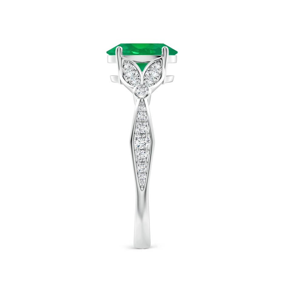 8x6mm AA Nature-Inspired Oval Emerald Engagement Ring with Leaf Motifs in P950 Platinum side 299
