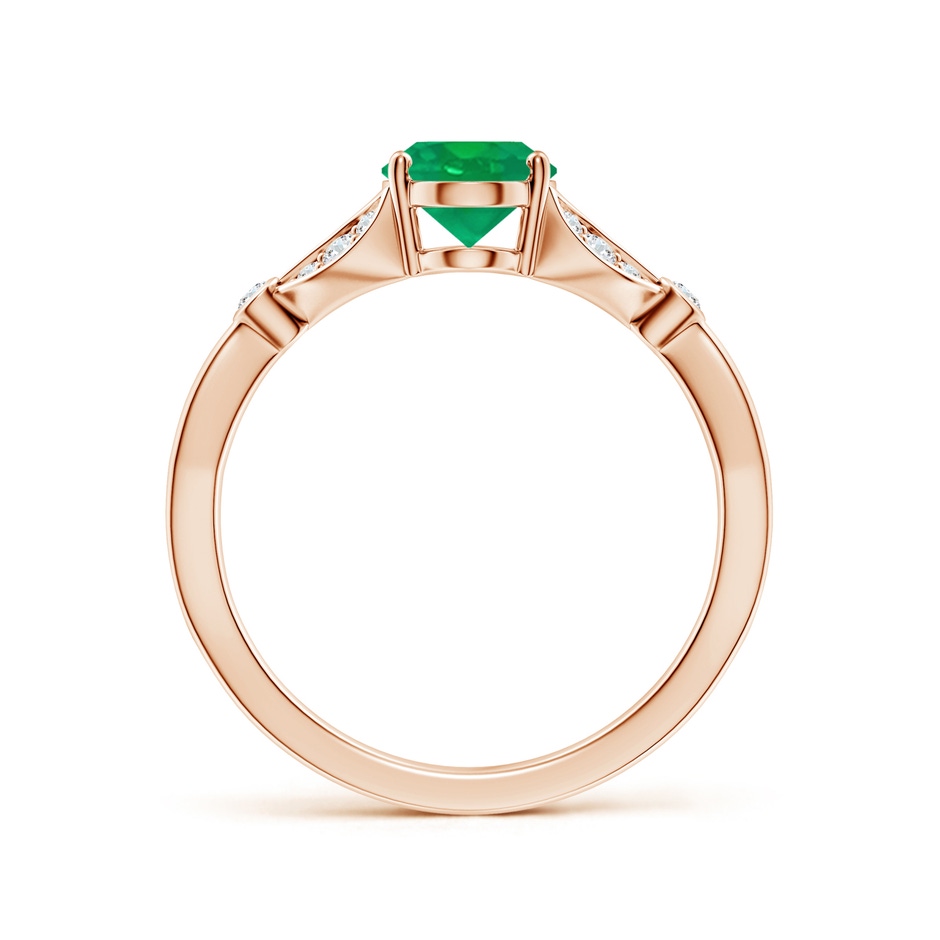 8x6mm AA Nature-Inspired Oval Emerald Engagement Ring with Leaf Motifs in Rose Gold side 199
