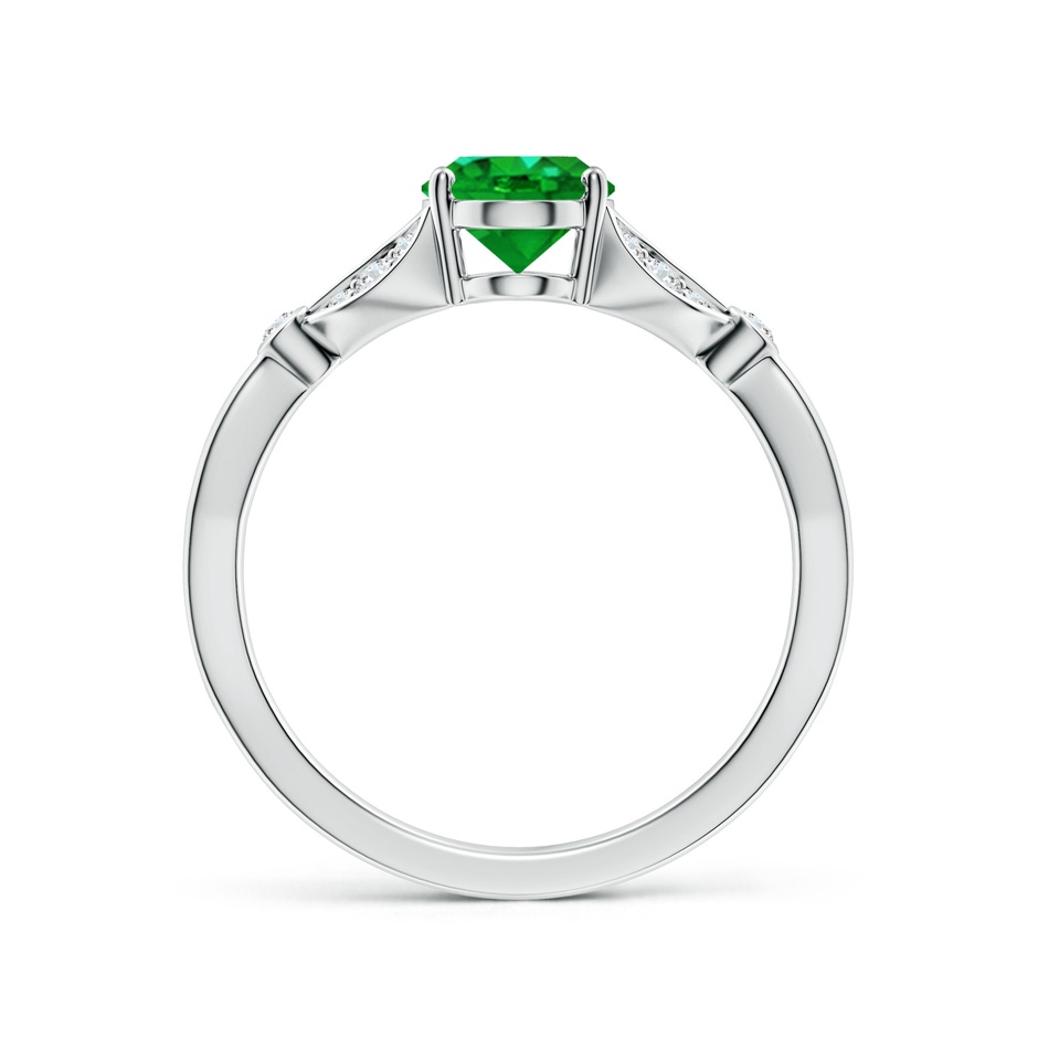 8x6mm AAAA Nature-Inspired Oval Emerald Engagement Ring with Leaf Motifs in P950 Platinum side 199