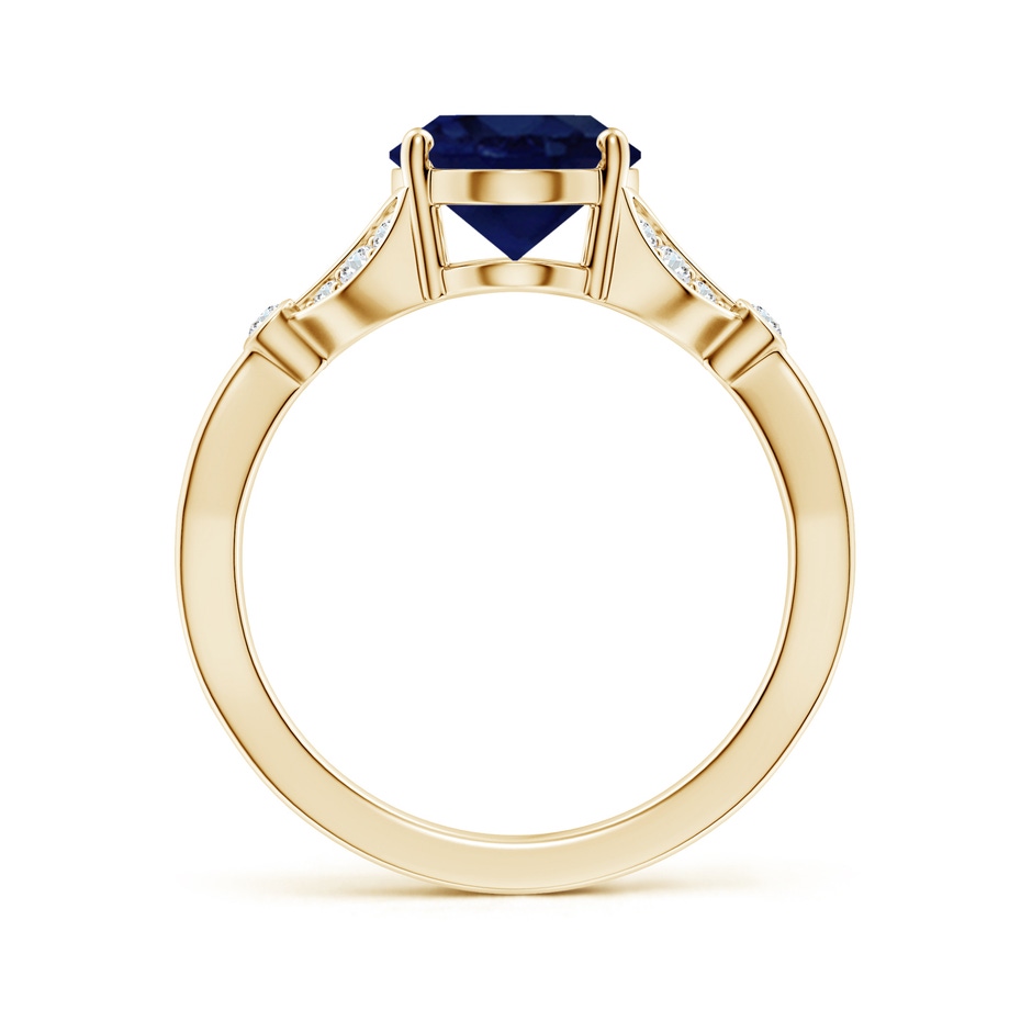 10x8mm A Nature-Inspired Oval Blue Sapphire Engagement Ring with Leaf Motifs in 18K Yellow Gold side 199