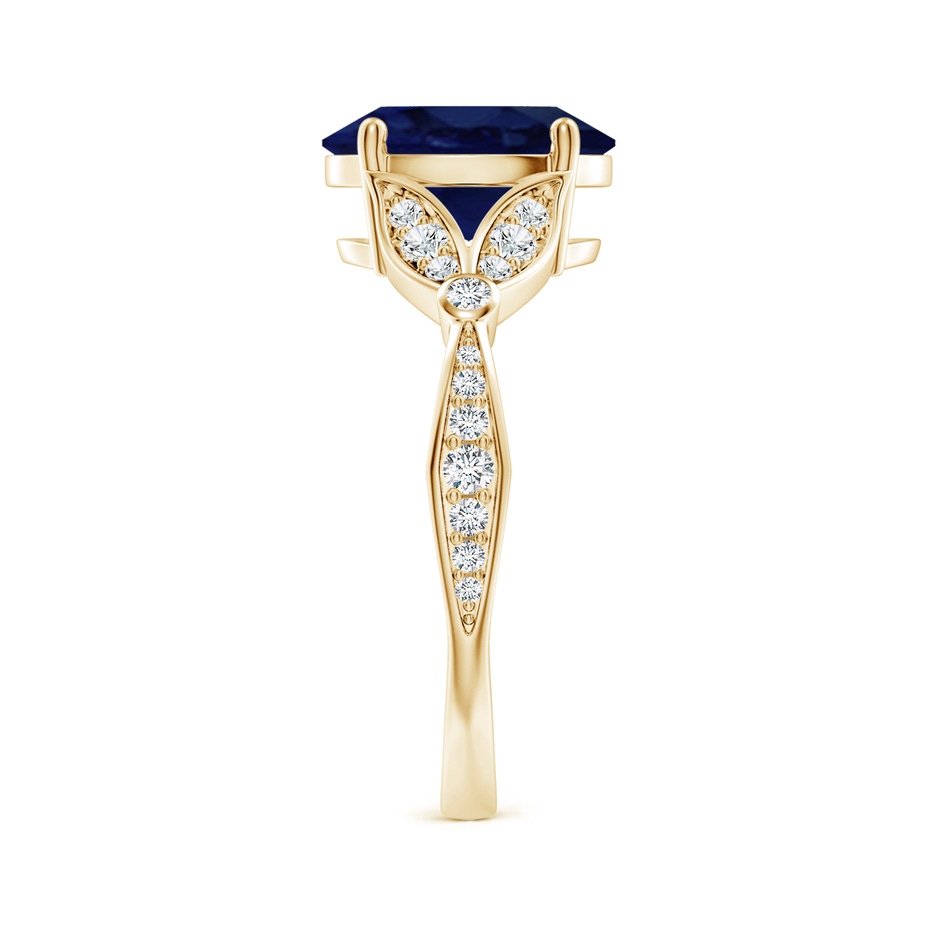 10x8mm A Nature-Inspired Oval Blue Sapphire Engagement Ring with Leaf Motifs in 18K Yellow Gold side 299