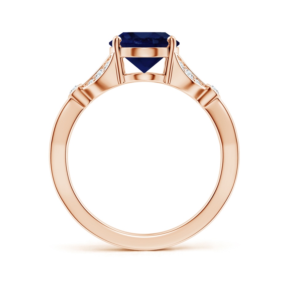 10x8mm A Nature-Inspired Oval Blue Sapphire Engagement Ring with Leaf Motifs in Rose Gold side 199