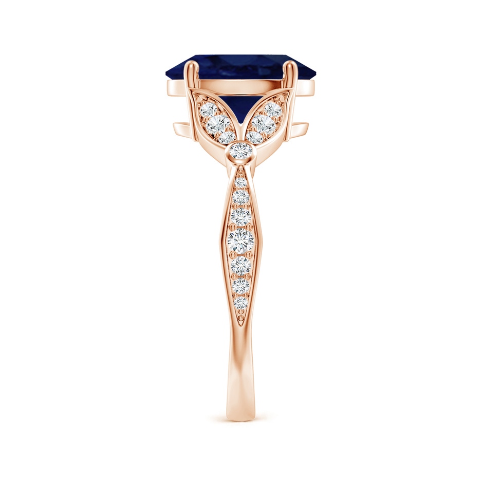 10x8mm A Nature-Inspired Oval Blue Sapphire Engagement Ring with Leaf Motifs in Rose Gold side 299