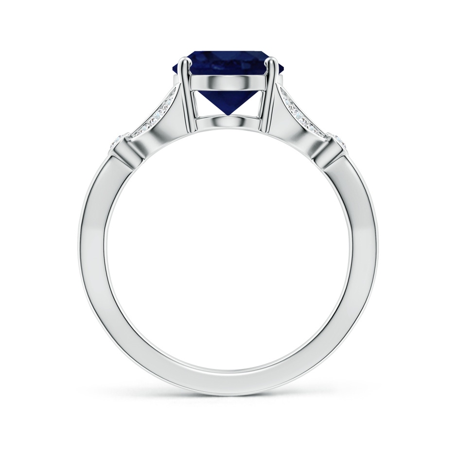 10x8mm A Nature-Inspired Oval Blue Sapphire Engagement Ring with Leaf Motifs in White Gold side 199