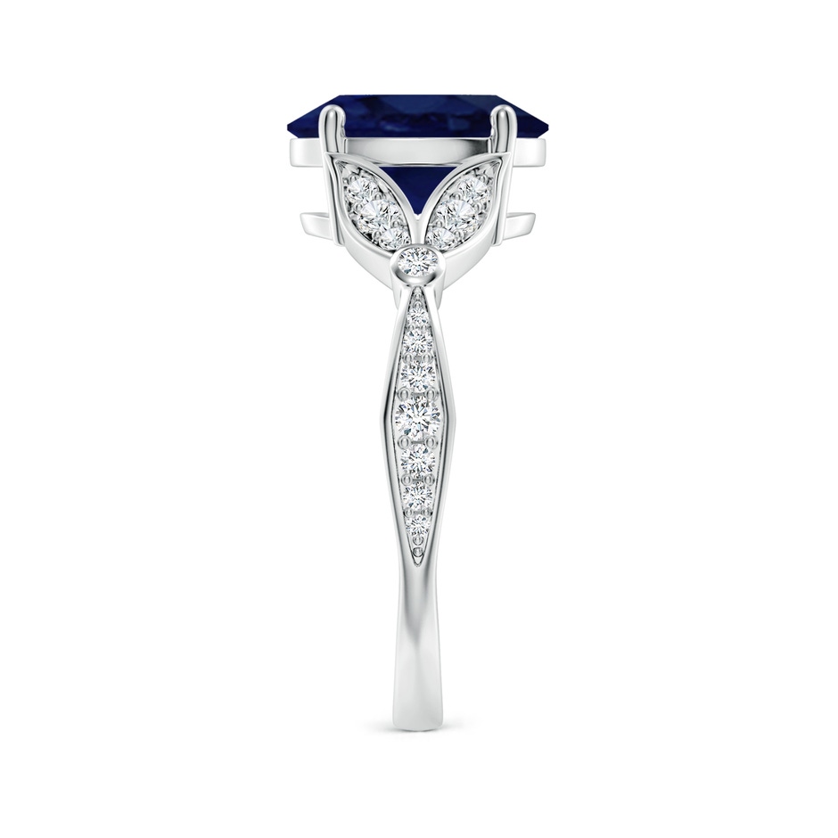10x8mm A Nature-Inspired Oval Blue Sapphire Engagement Ring with Leaf Motifs in White Gold side 299