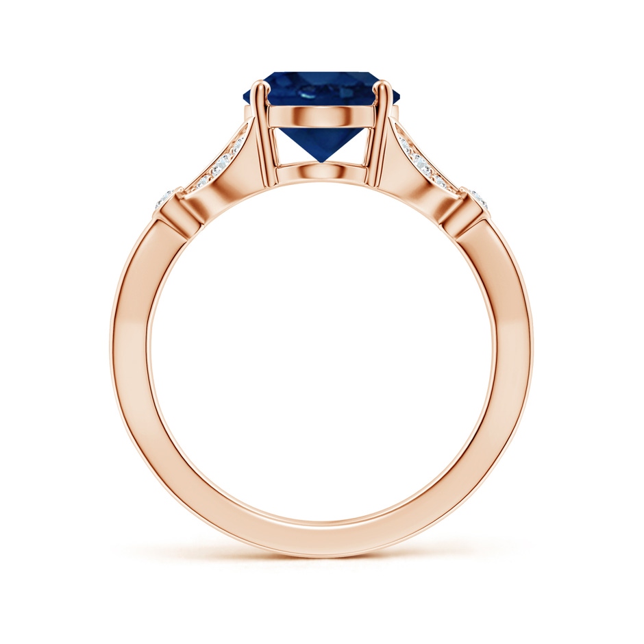 10x8mm AA Nature-Inspired Oval Blue Sapphire Engagement Ring with Leaf Motifs in 18K Rose Gold side 199