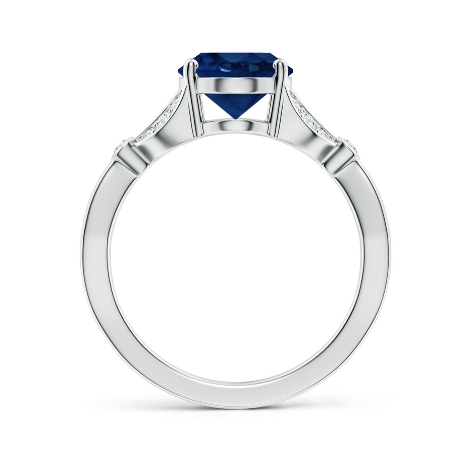 10x8mm AA Nature-Inspired Oval Blue Sapphire Engagement Ring with Leaf Motifs in P950 Platinum side 199