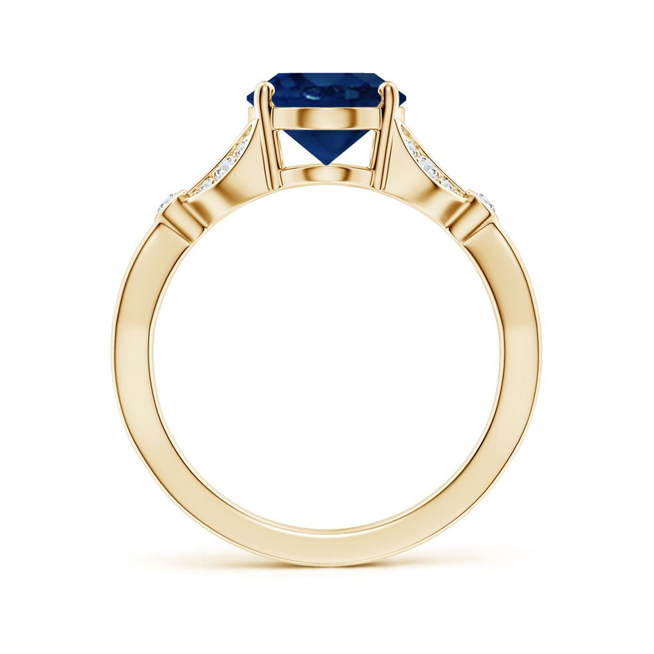 10x8mm AA Nature-Inspired Oval Blue Sapphire Engagement Ring with Leaf Motifs in Yellow Gold side 199