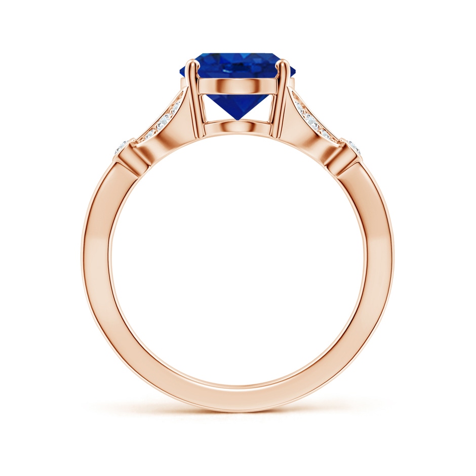 10x8mm AAA Nature-Inspired Oval Blue Sapphire Engagement Ring with Leaf Motifs in 18K Rose Gold side 199