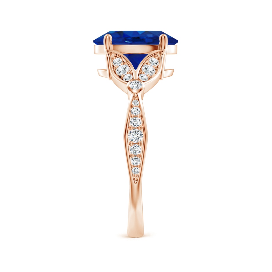10x8mm AAA Nature-Inspired Oval Blue Sapphire Engagement Ring with Leaf Motifs in 18K Rose Gold side 299