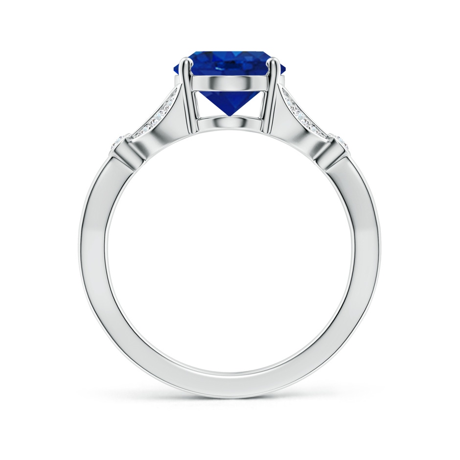 10x8mm AAA Nature-Inspired Oval Blue Sapphire Engagement Ring with Leaf Motifs in P950 Platinum side 199