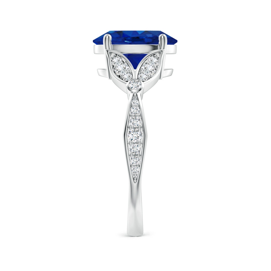 10x8mm AAA Nature-Inspired Oval Blue Sapphire Engagement Ring with Leaf Motifs in P950 Platinum side 299
