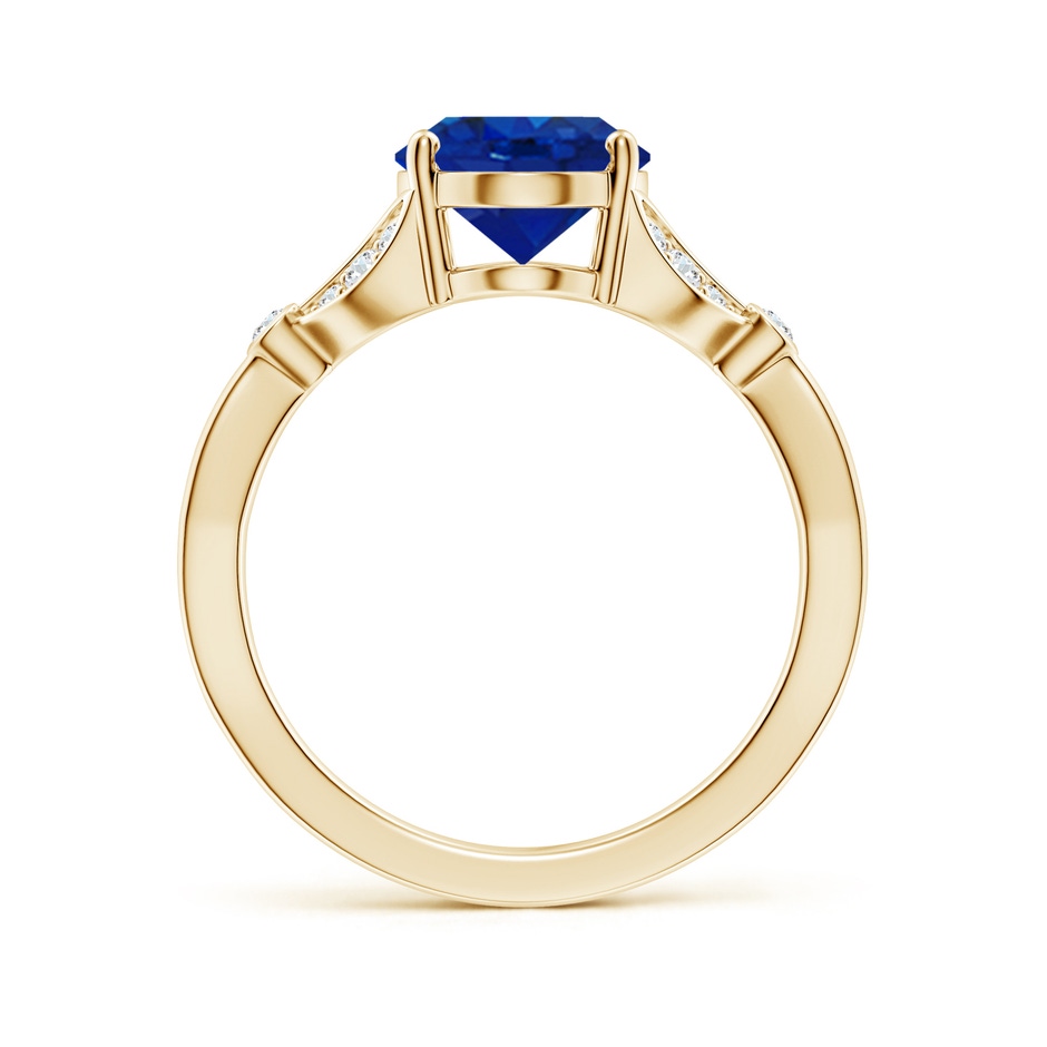 10x8mm AAA Nature-Inspired Oval Blue Sapphire Engagement Ring with Leaf Motifs in Yellow Gold side 199