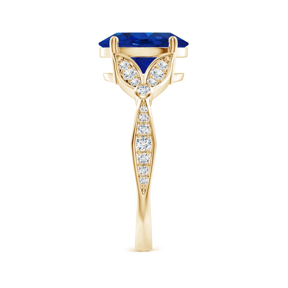 10x8mm AAA Nature-Inspired Oval Blue Sapphire Engagement Ring with Leaf Motifs in Yellow Gold side 299