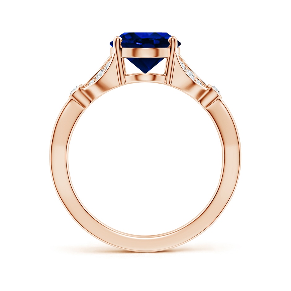 10x8mm AAAA Nature-Inspired Oval Blue Sapphire Engagement Ring with Leaf Motifs in Rose Gold side 199