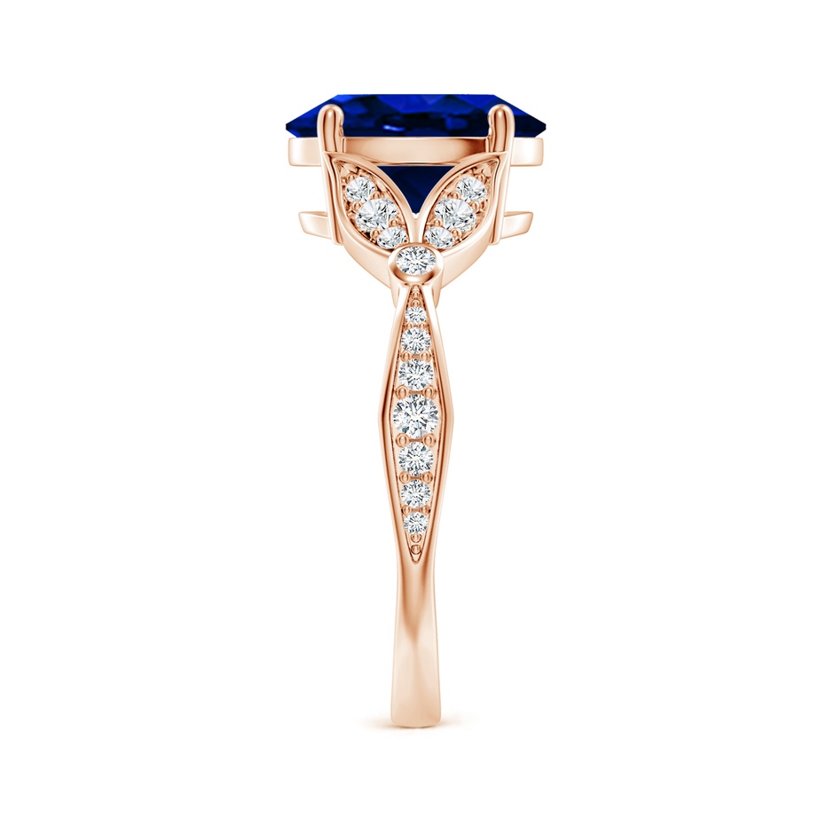 10x8mm AAAA Nature-Inspired Oval Blue Sapphire Engagement Ring with Leaf Motifs in Rose Gold side 299