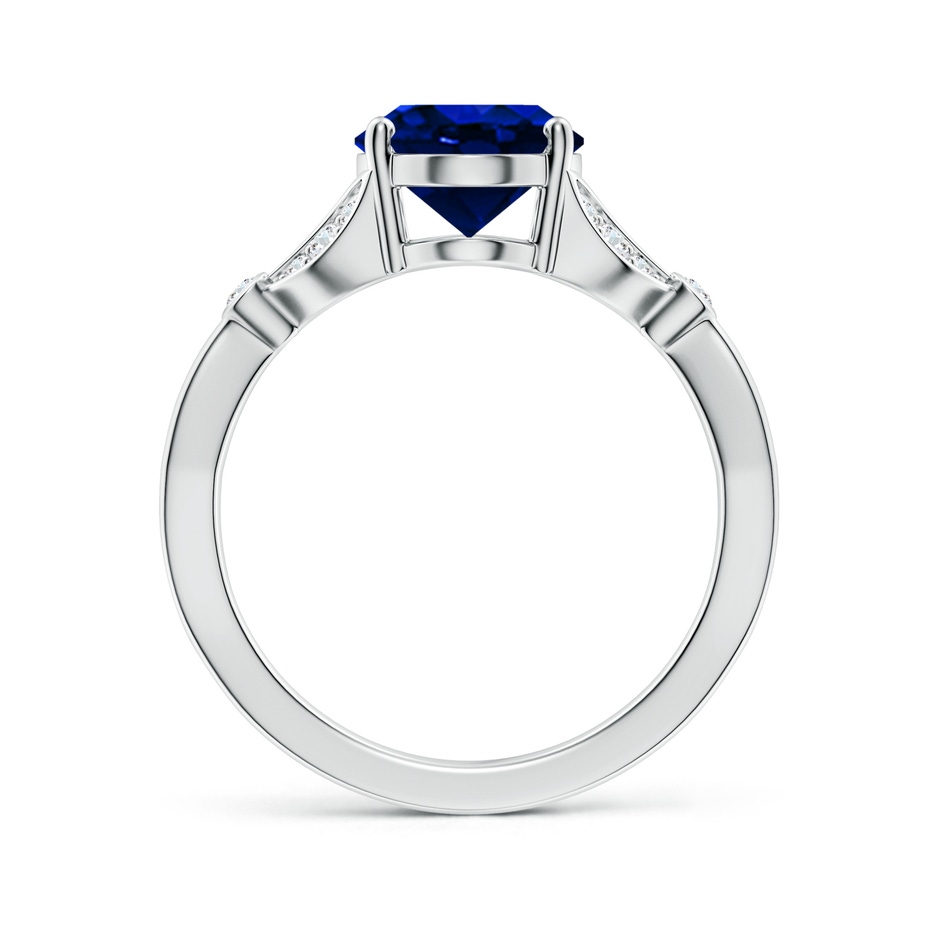 10x8mm AAAA Nature-Inspired Oval Blue Sapphire Engagement Ring with Leaf Motifs in White Gold side 199