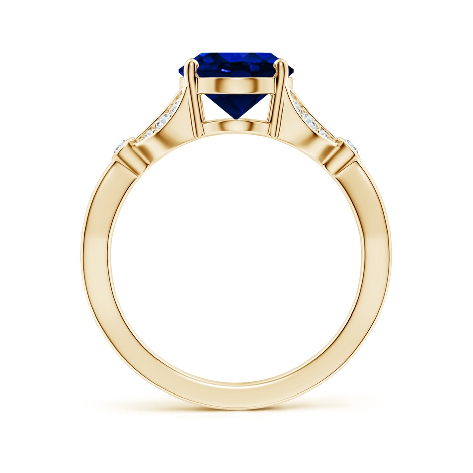 10x8mm AAAA Nature-Inspired Oval Blue Sapphire Engagement Ring with Leaf Motifs in Yellow Gold side 199