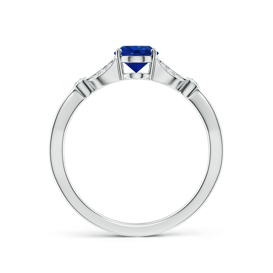 7x5mm AAA Nature-Inspired Oval Blue Sapphire Engagement Ring with Leaf Motifs in P950 Platinum side 199