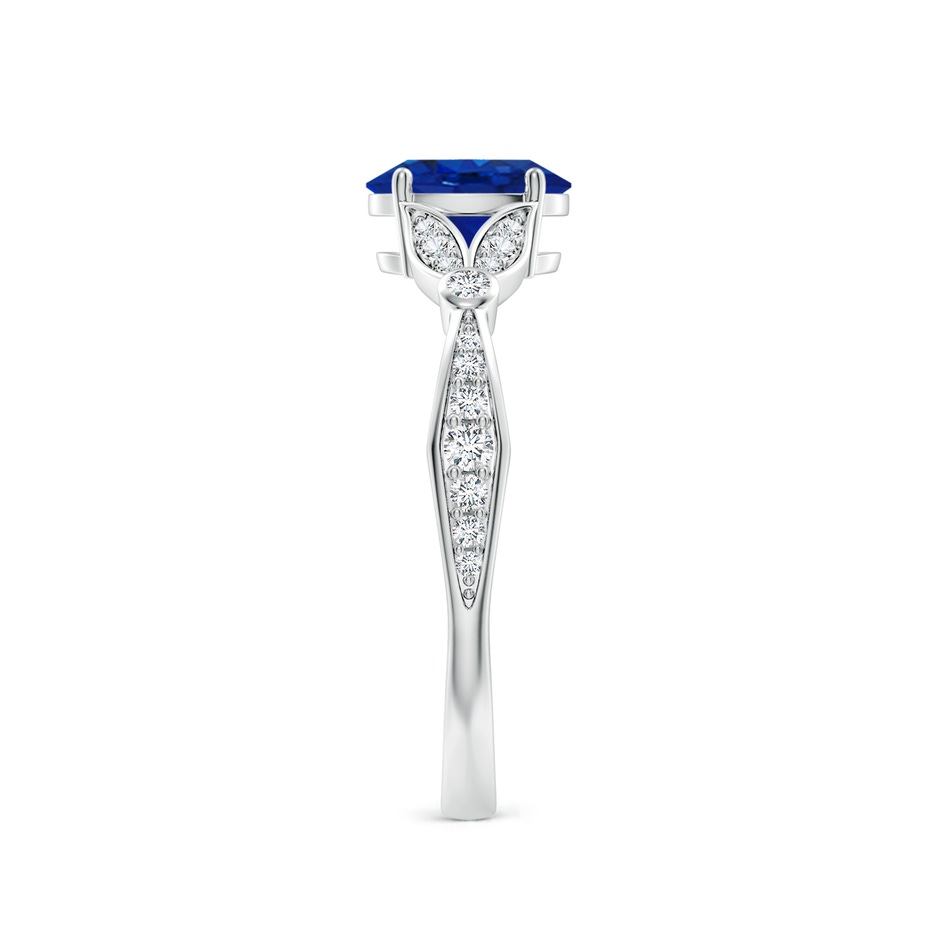 7x5mm AAA Nature-Inspired Oval Blue Sapphire Engagement Ring with Leaf Motifs in P950 Platinum side 299
