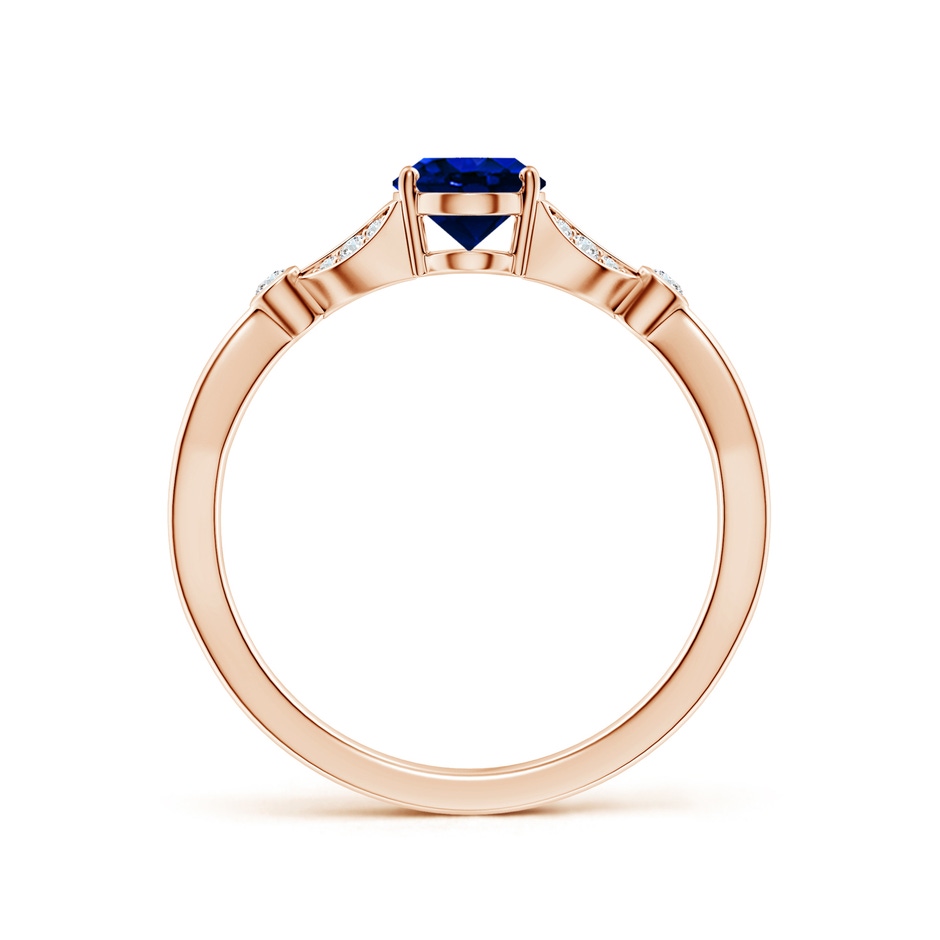 7x5mm AAAA Nature-Inspired Oval Blue Sapphire Engagement Ring with Leaf Motifs in Rose Gold side 199