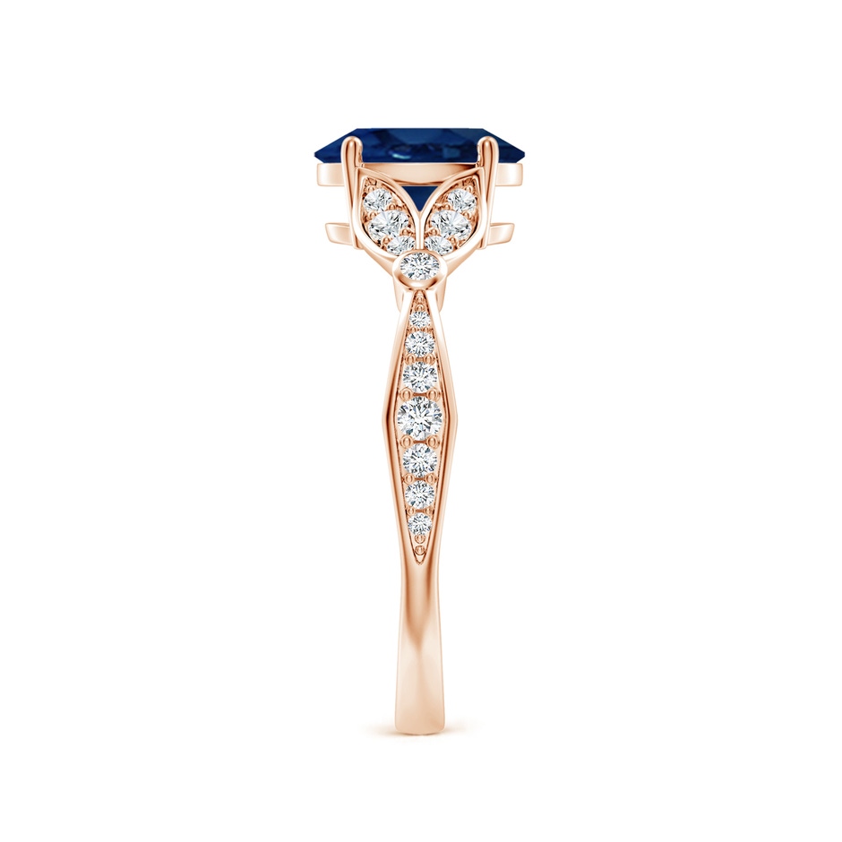 8x6mm AA Nature-Inspired Oval Blue Sapphire Engagement Ring with Leaf Motifs in Rose Gold side 299