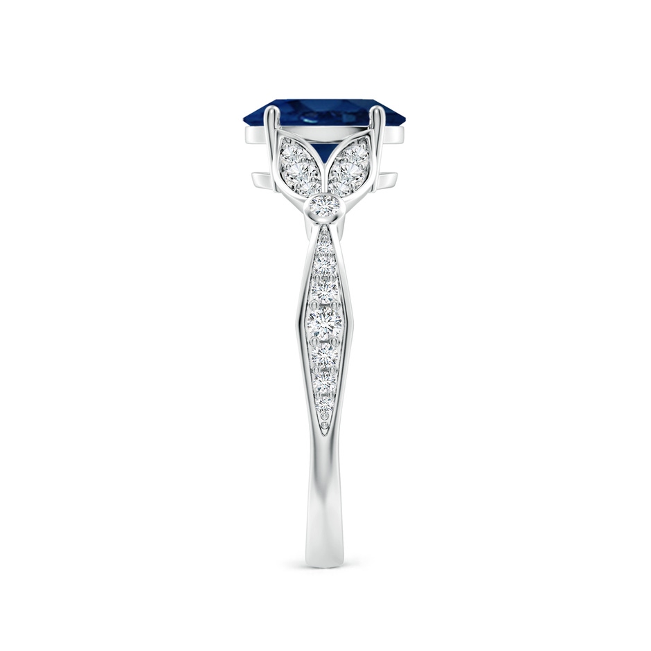 8x6mm AA Nature-Inspired Oval Blue Sapphire Engagement Ring with Leaf Motifs in White Gold side 299