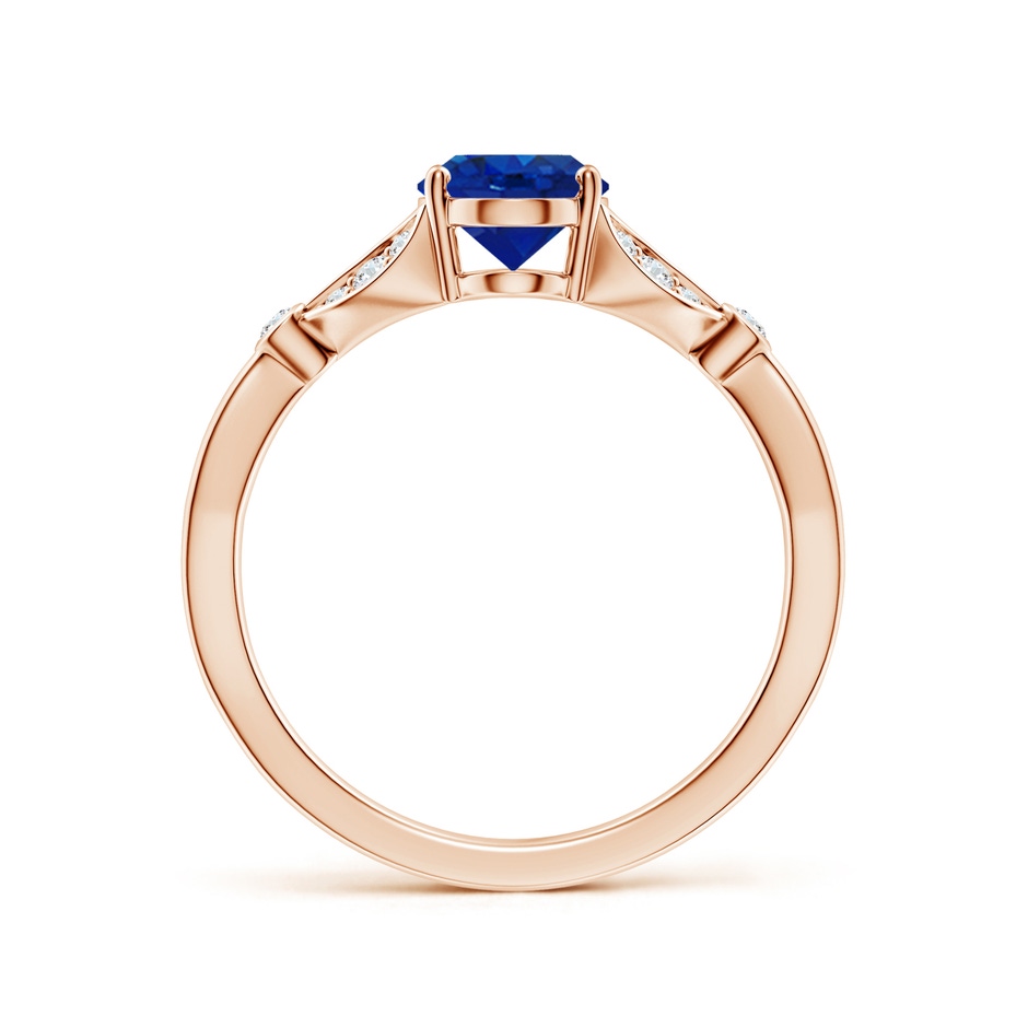 8x6mm AAA Nature-Inspired Oval Blue Sapphire Engagement Ring with Leaf Motifs in Rose Gold side 199