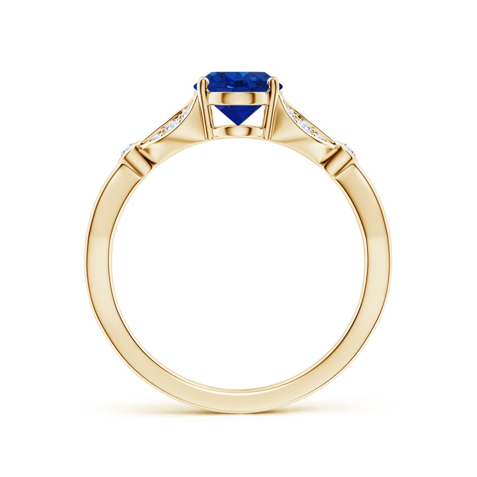 8x6mm AAA Nature-Inspired Oval Blue Sapphire Engagement Ring with Leaf Motifs in Yellow Gold side 199