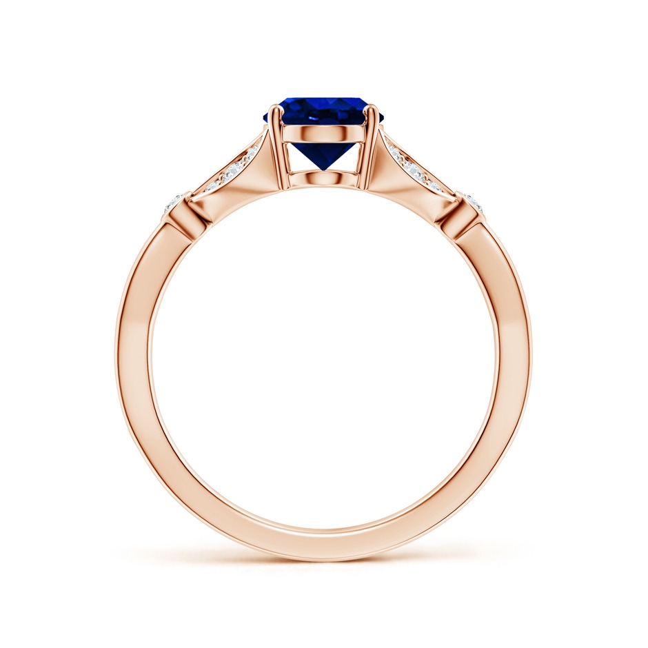 8x6mm AAAA Nature-Inspired Oval Blue Sapphire Engagement Ring with Leaf Motifs in Rose Gold side 199