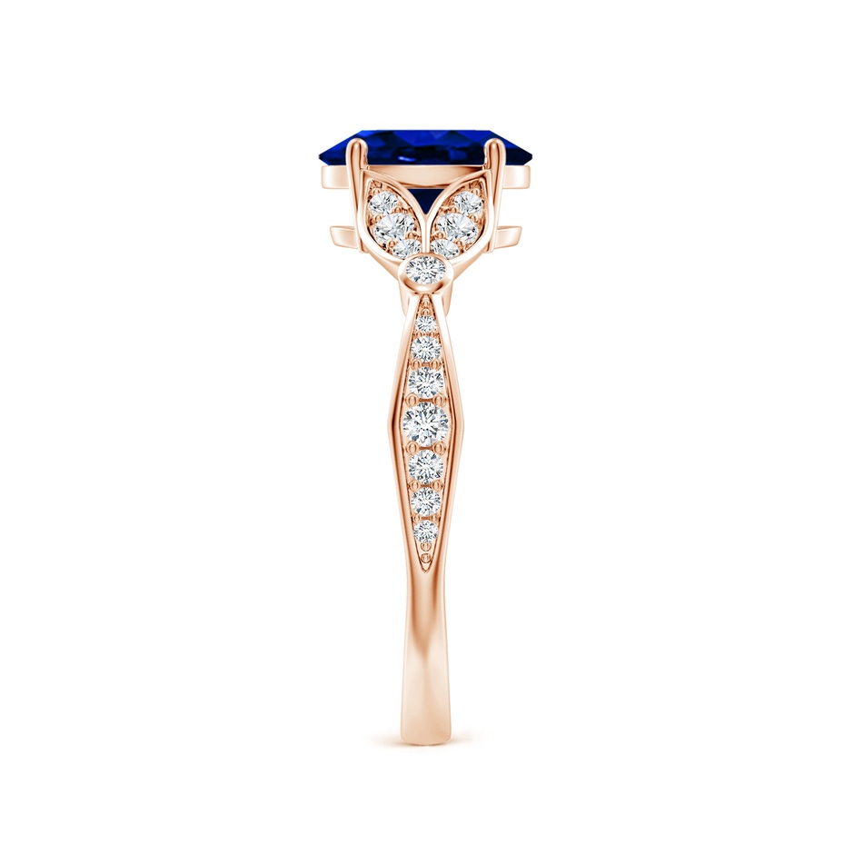 8x6mm AAAA Nature-Inspired Oval Blue Sapphire Engagement Ring with Leaf Motifs in Rose Gold side 299