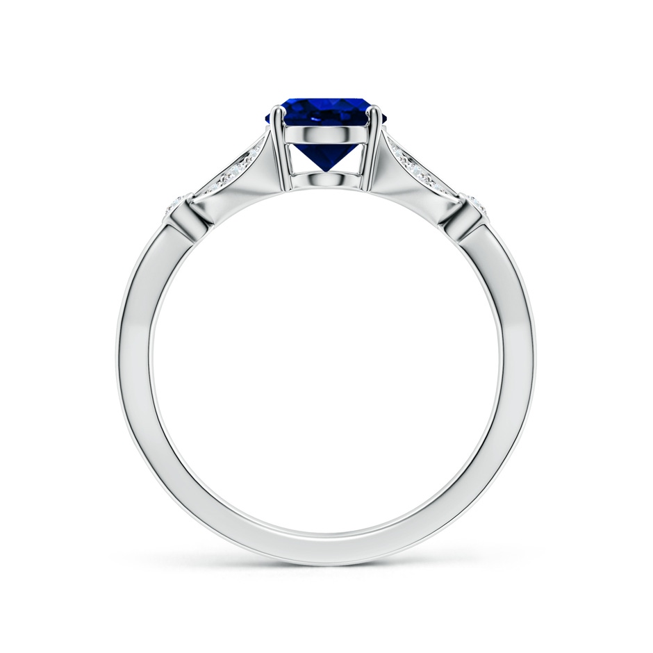 8x6mm AAAA Nature-Inspired Oval Blue Sapphire Engagement Ring with Leaf Motifs in White Gold side 199