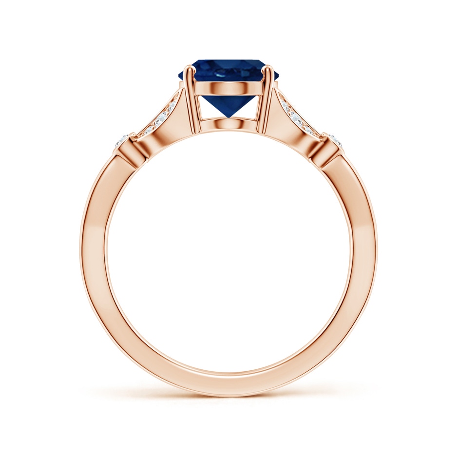 9x7mm AA Nature-Inspired Oval Blue Sapphire Engagement Ring with Leaf Motifs in Rose Gold side 199