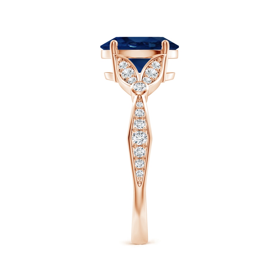 9x7mm AA Nature-Inspired Oval Blue Sapphire Engagement Ring with Leaf Motifs in Rose Gold side 299