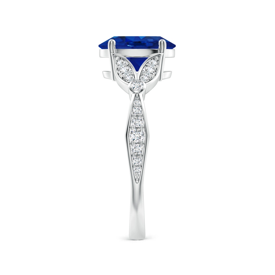 9x7mm AAA Nature-Inspired Oval Blue Sapphire Engagement Ring with Leaf Motifs in P950 Platinum side 299