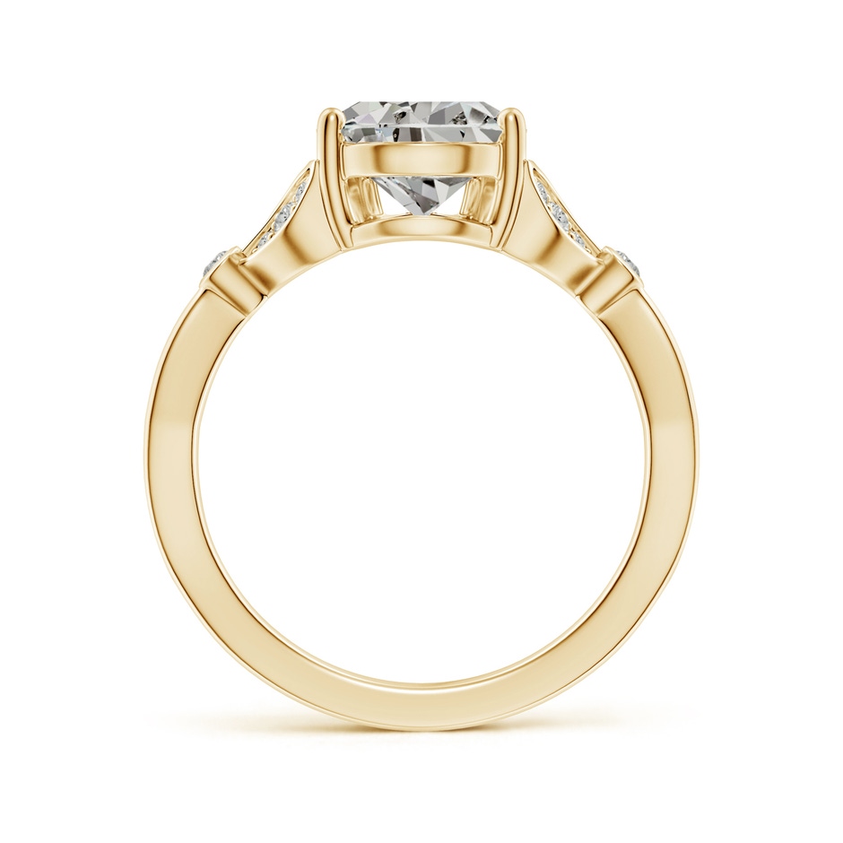 10x8mm KI3 Nature-Inspired Pear Diamond Engagement Ring with Leaf Motifs in Yellow Gold side 199