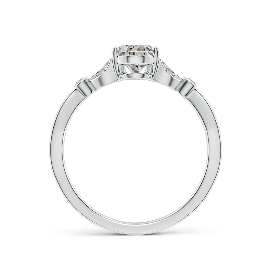 7x5mm KI3 Nature-Inspired Pear Diamond Engagement Ring with Leaf Motifs in White Gold side 199