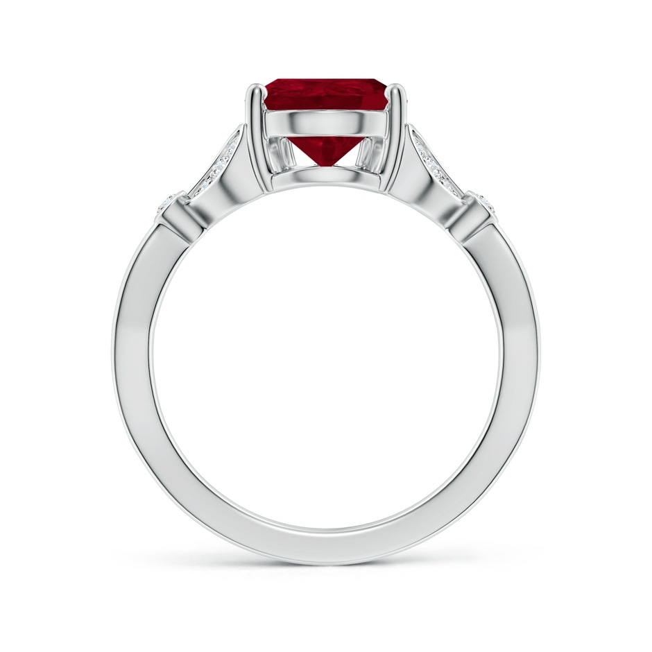 10x8mm AA Nature-Inspired Pear Ruby Engagement Ring with Leaf Motifs in P950 Platinum side 199