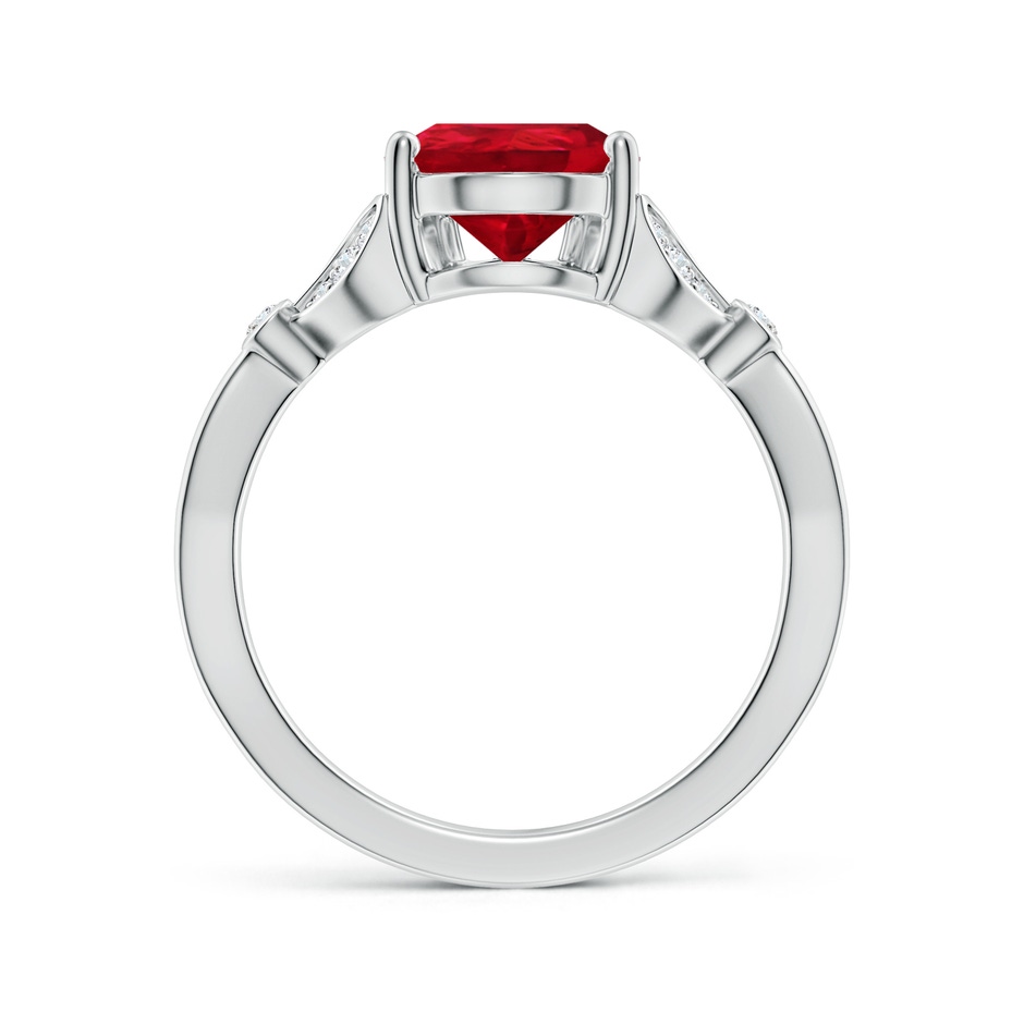 10x8mm AAA Nature-Inspired Pear Ruby Engagement Ring with Leaf Motifs in P950 Platinum side 199