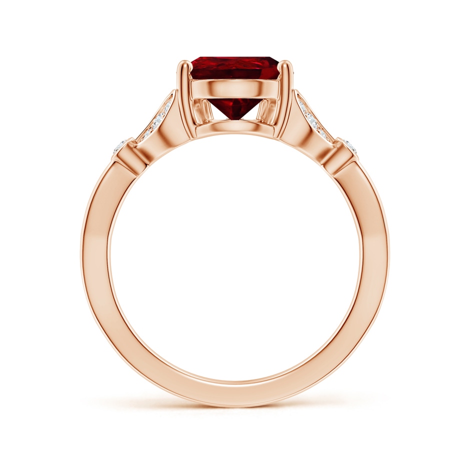 10x8mm AAAA Nature-Inspired Pear Ruby Engagement Ring with Leaf Motifs in Rose Gold side 199