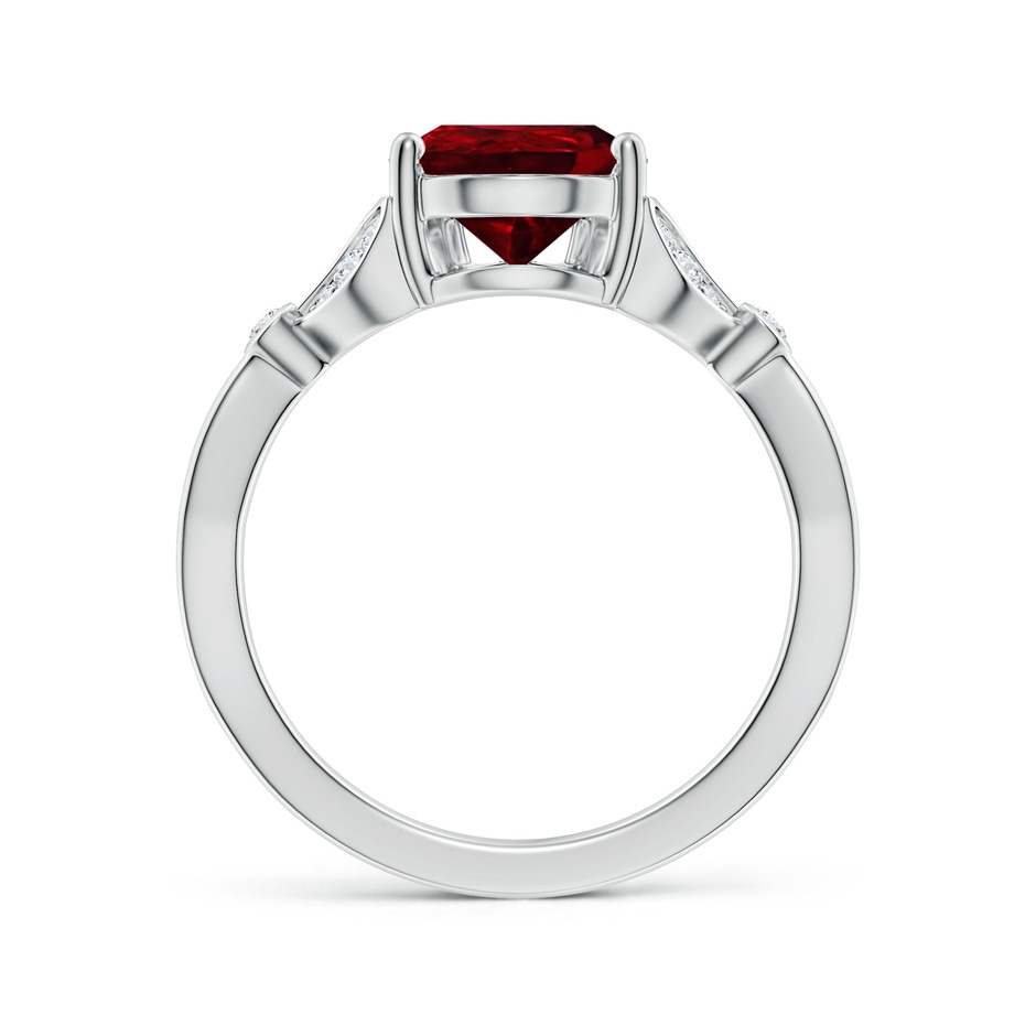 10x8mm AAAA Nature-Inspired Pear Ruby Engagement Ring with Leaf Motifs in White Gold side 199