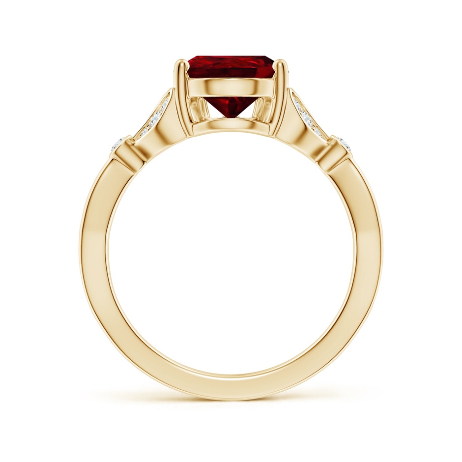 10x8mm AAAA Nature-Inspired Pear Ruby Engagement Ring with Leaf Motifs in Yellow Gold side 199