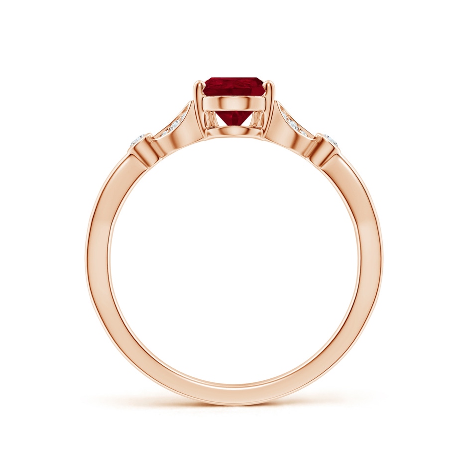 7x5mm AA Nature-Inspired Pear Ruby Engagement Ring with Leaf Motifs in Rose Gold side 199