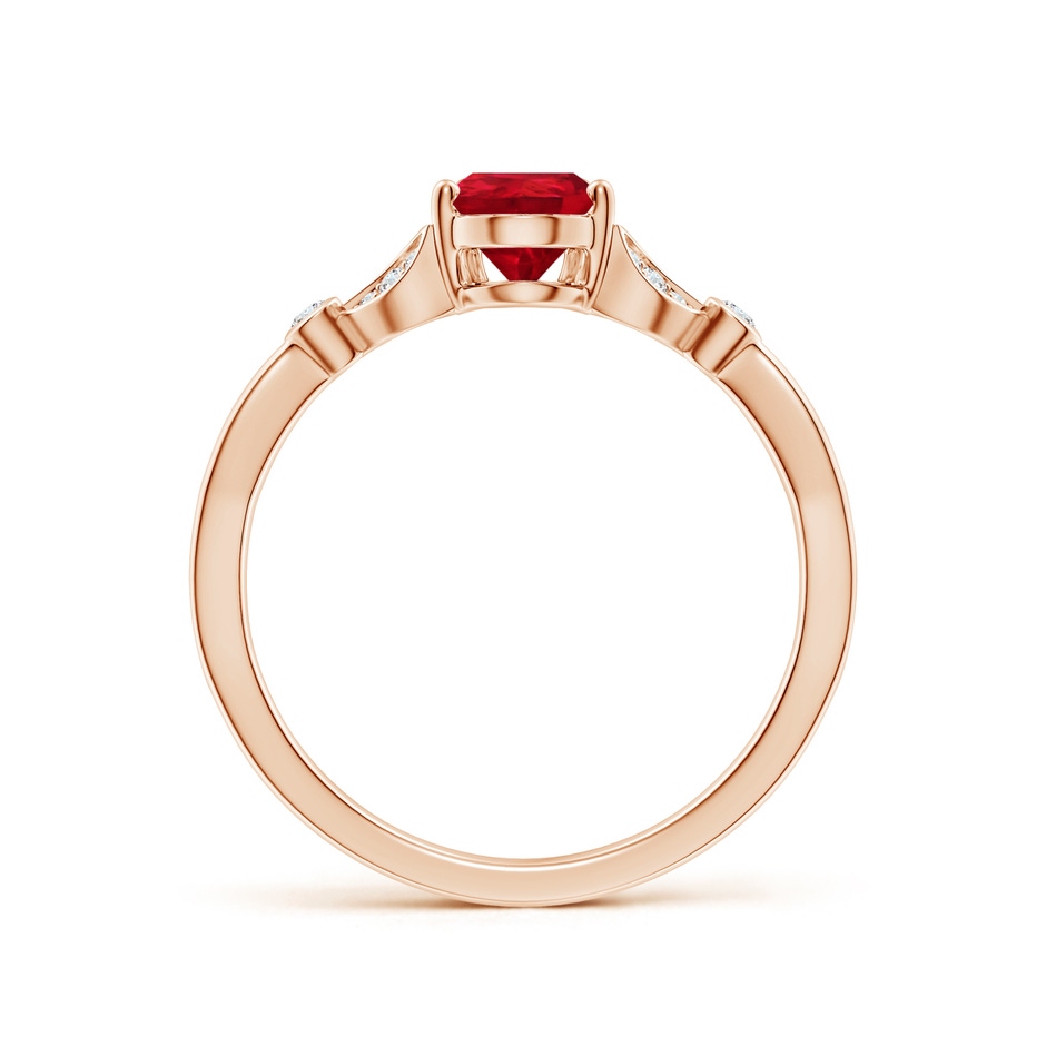 7x5mm AAA Nature-Inspired Pear Ruby Engagement Ring with Leaf Motifs in Rose Gold side 199